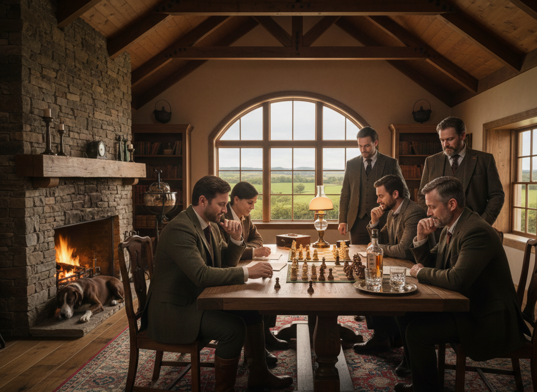 Roll Up Magnetic Leather Chess Set - Hunter