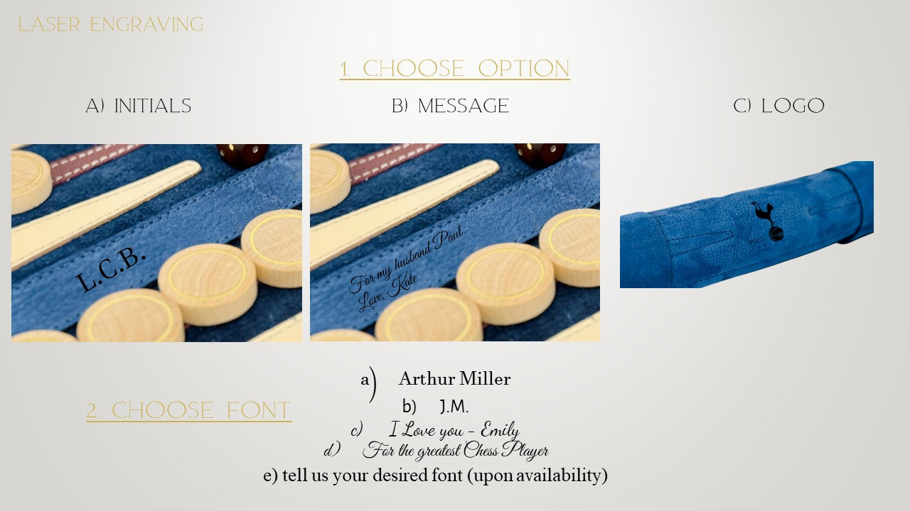 Roll up Leather Backgammon Set - Les Bleus