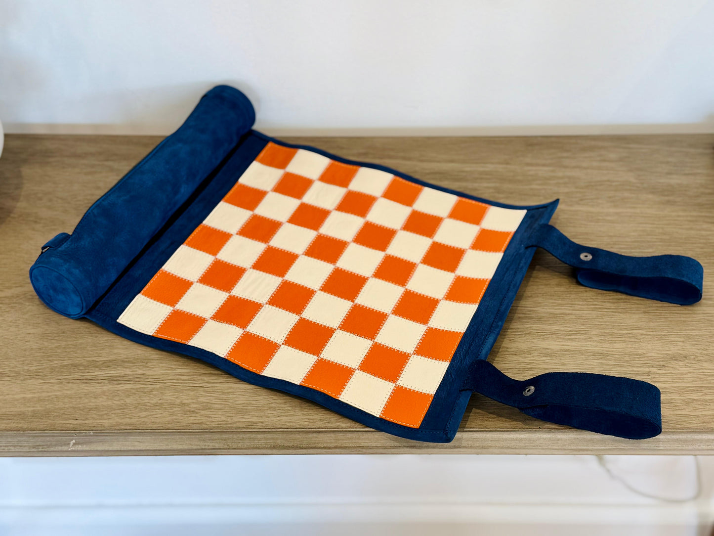 Premium leather storage roll with embroidered MELIA logo