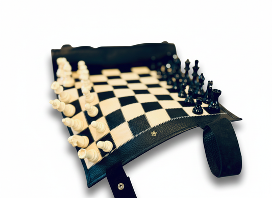 Roll Up Magnetic Leather Chess Set - Moonlight