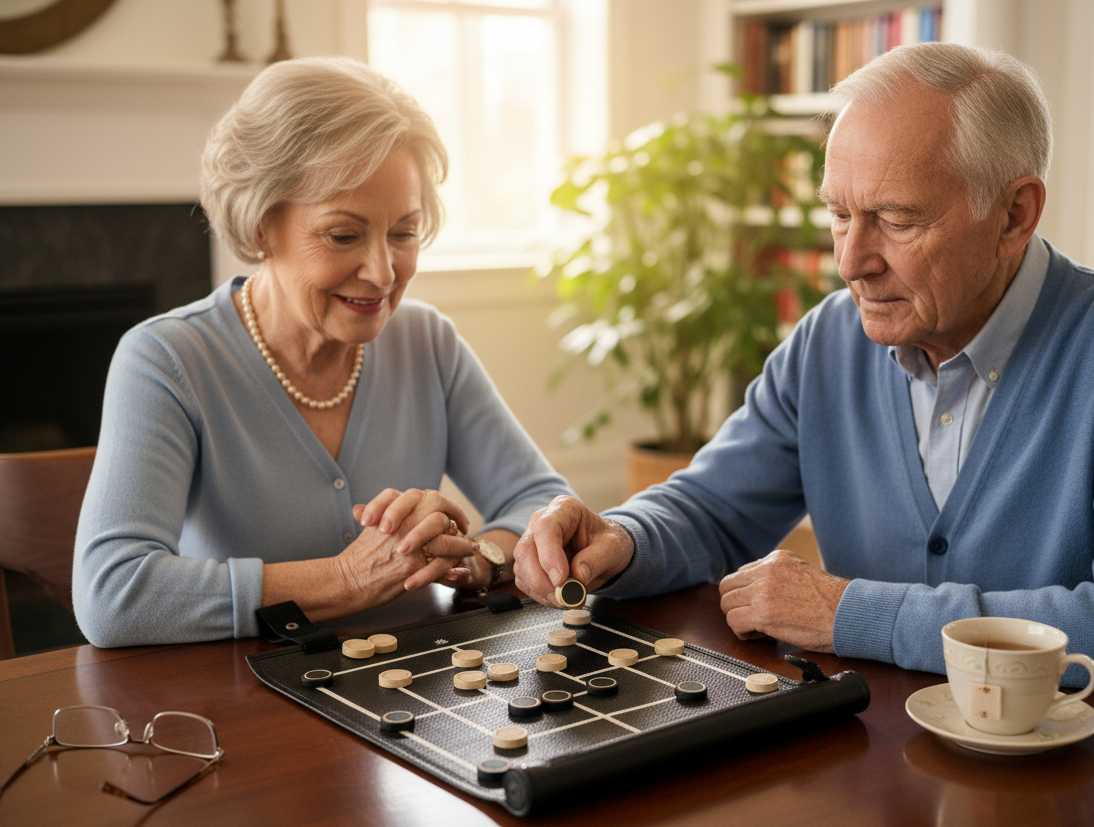 Nine Men's Morris Set - Roll-up Leather Board