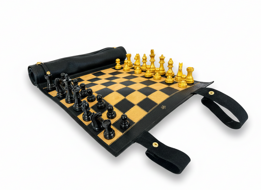 Roll Up Magnetic Leather Chess Set - Limited Edition "Pharaoh"