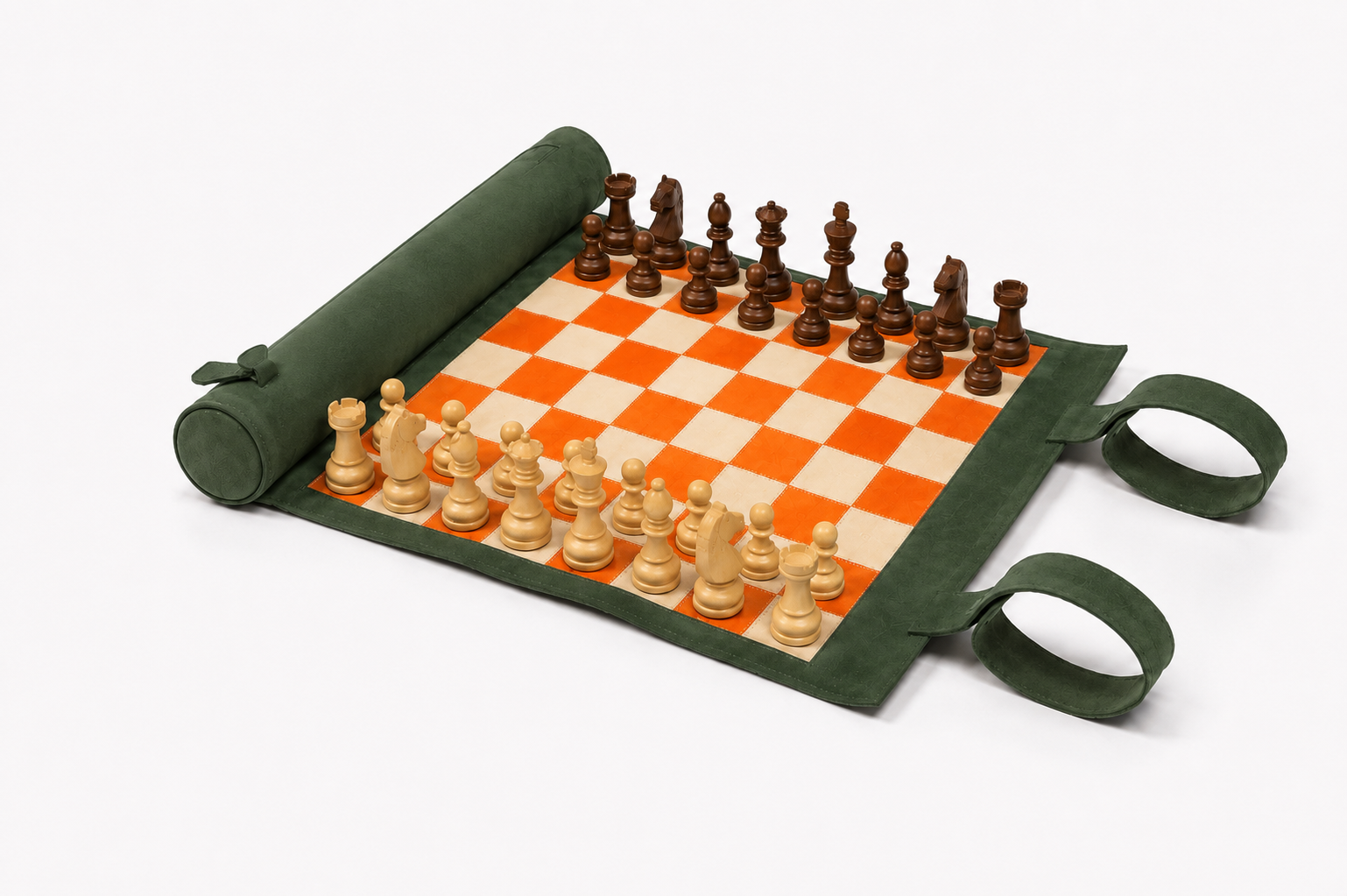 Luxury Eire chess set prepared for play with magnetic wooden pieces