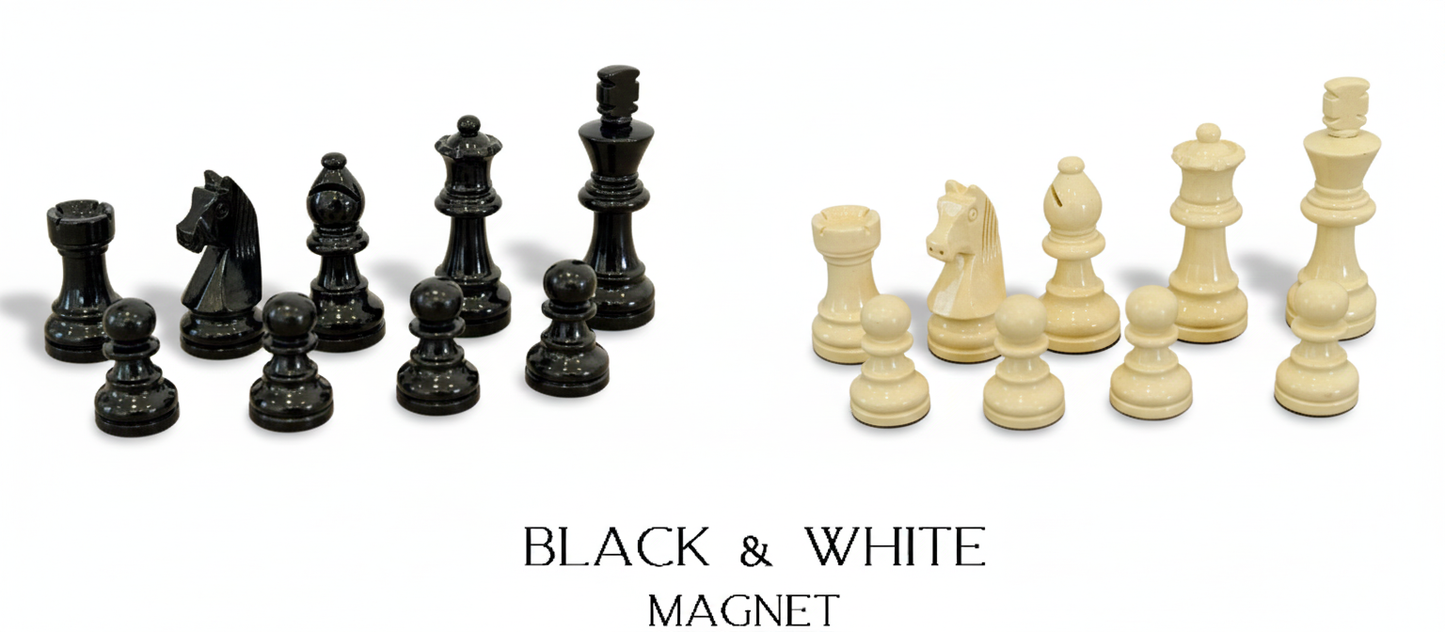 Optional handcrafted chess pieces including natural wood and black lacquered edition for the Moonlight collection