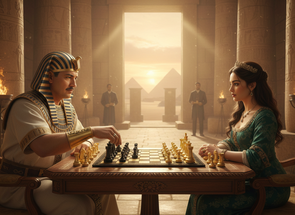 Roll Up Magnetic Leather Chess Set - Limited Edition "Pharaoh"