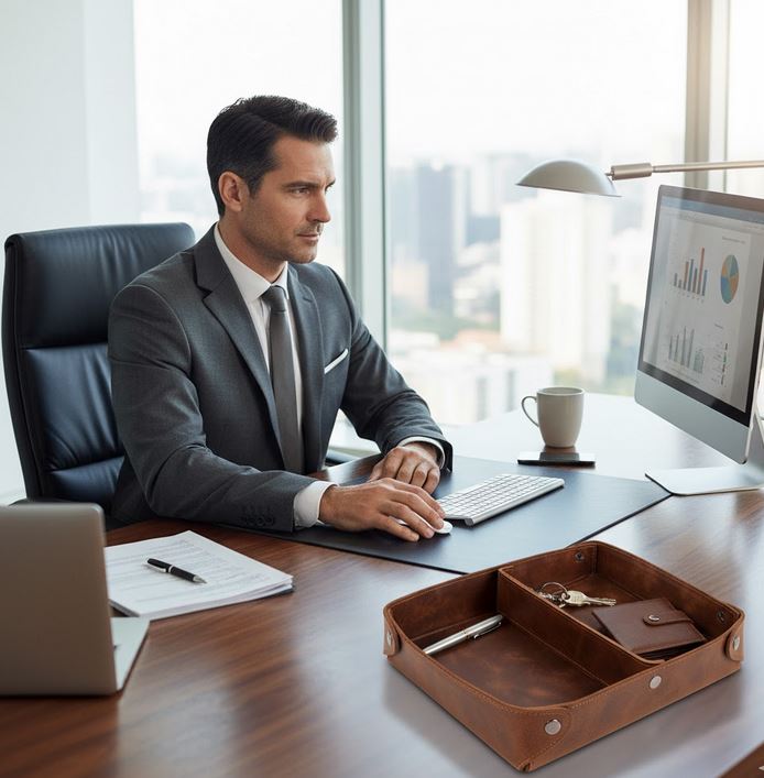 Full Leather Tray - Large Deluxe