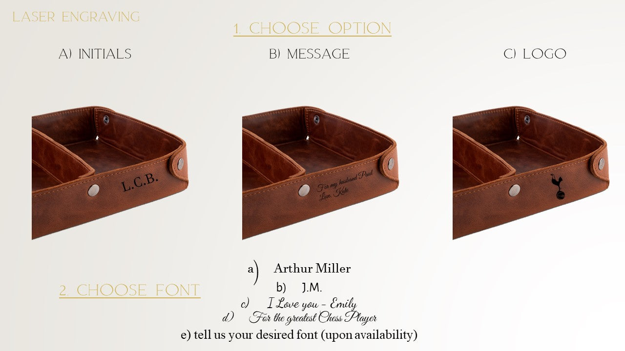 Full Leather Tray - Large Deluxe